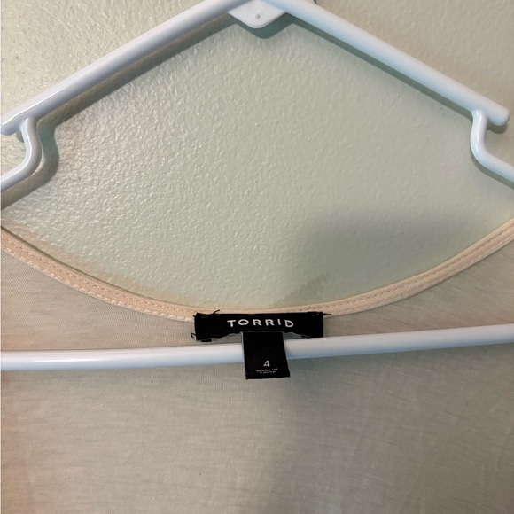 Torrid Cream Open Front Ruffle Edge Cardigan, Size 4X Women’s - Picture 3 of 4